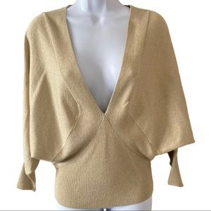 3/25 Express knit metallic threads kimono sleeves top S